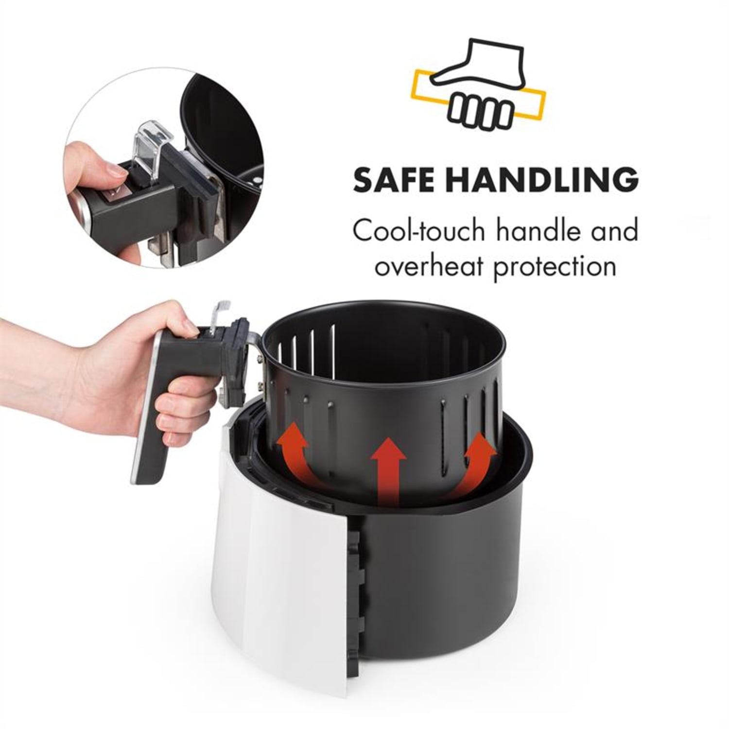AirVital Heißluftfritteuse 1300W 2,5l CeraPlus-Antihaft Touch weiß
