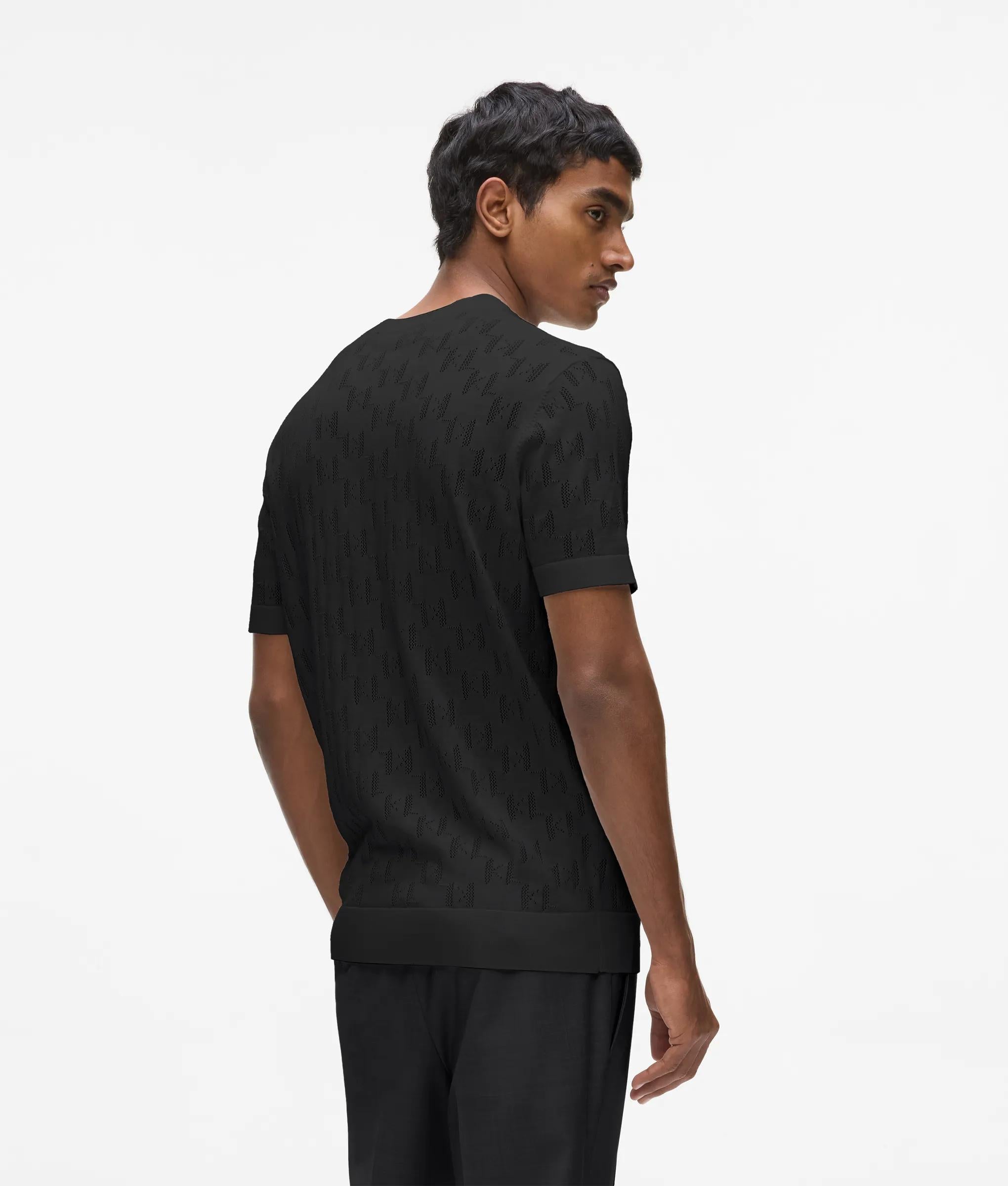 Monogram sweater met korte mouwen