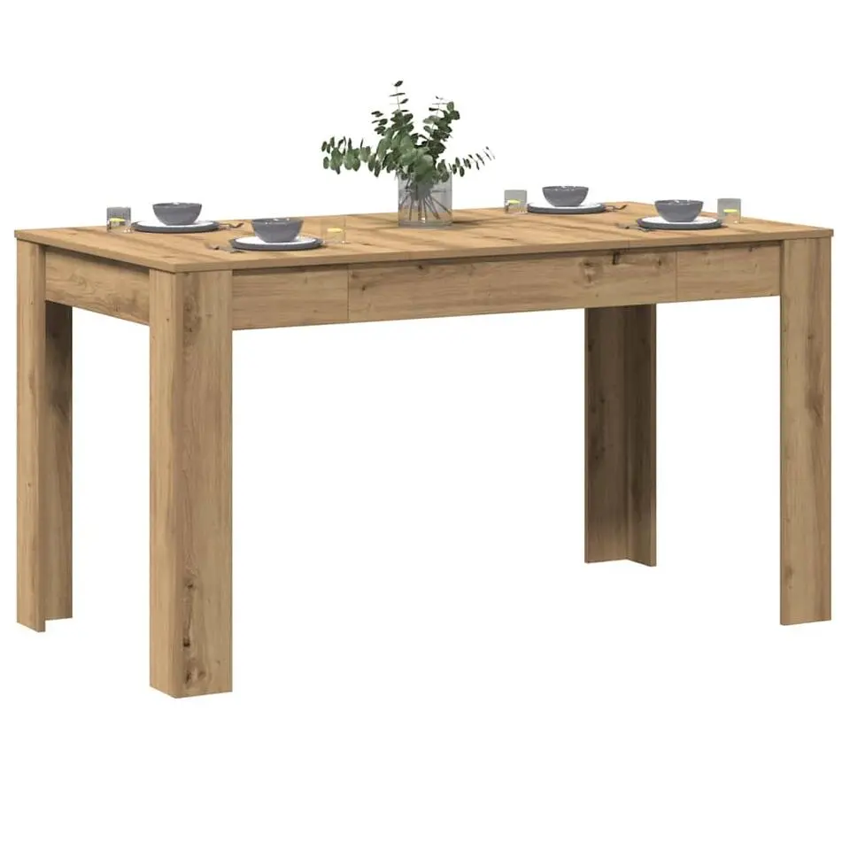 vidaXL Eettafel - Artisanaal eiken - Bewerkt hout - 140x74.5x76 cm