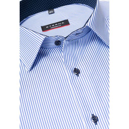 Eterna Stribet Modern Fit Skjorte, Blå, 46