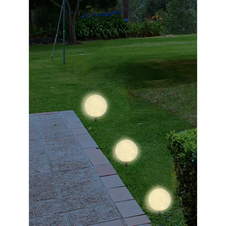 Prikspot - solar tuinverlichting - glazen crawuele bol - 20 cm