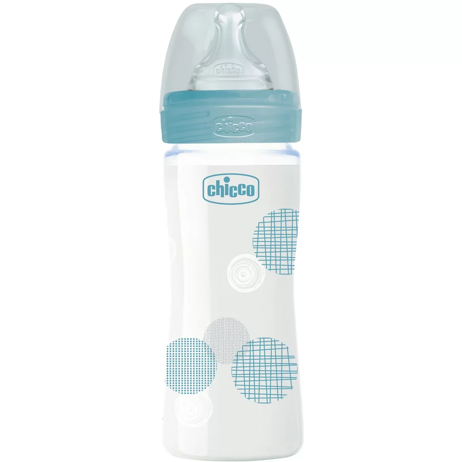 chicco Well-Being Glas 240ml, Normaler Durchfluss, boy, 0M+