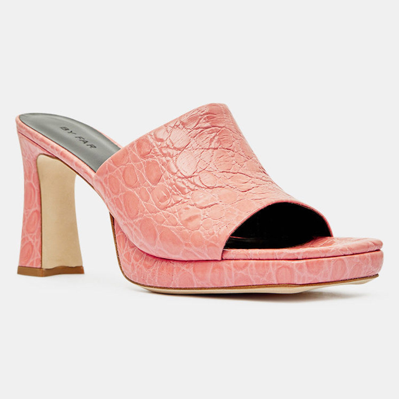 By Far Mules en Cuir Beliz roses - Talon 9.5 cm