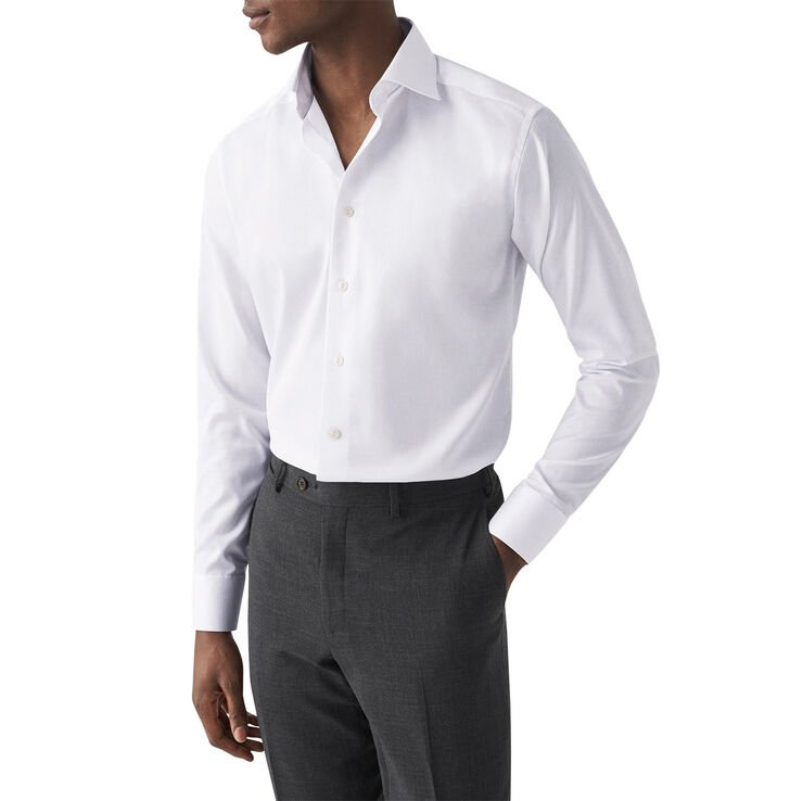 ETON White Signature Twill Shirt - Contemporary Fit Hvid