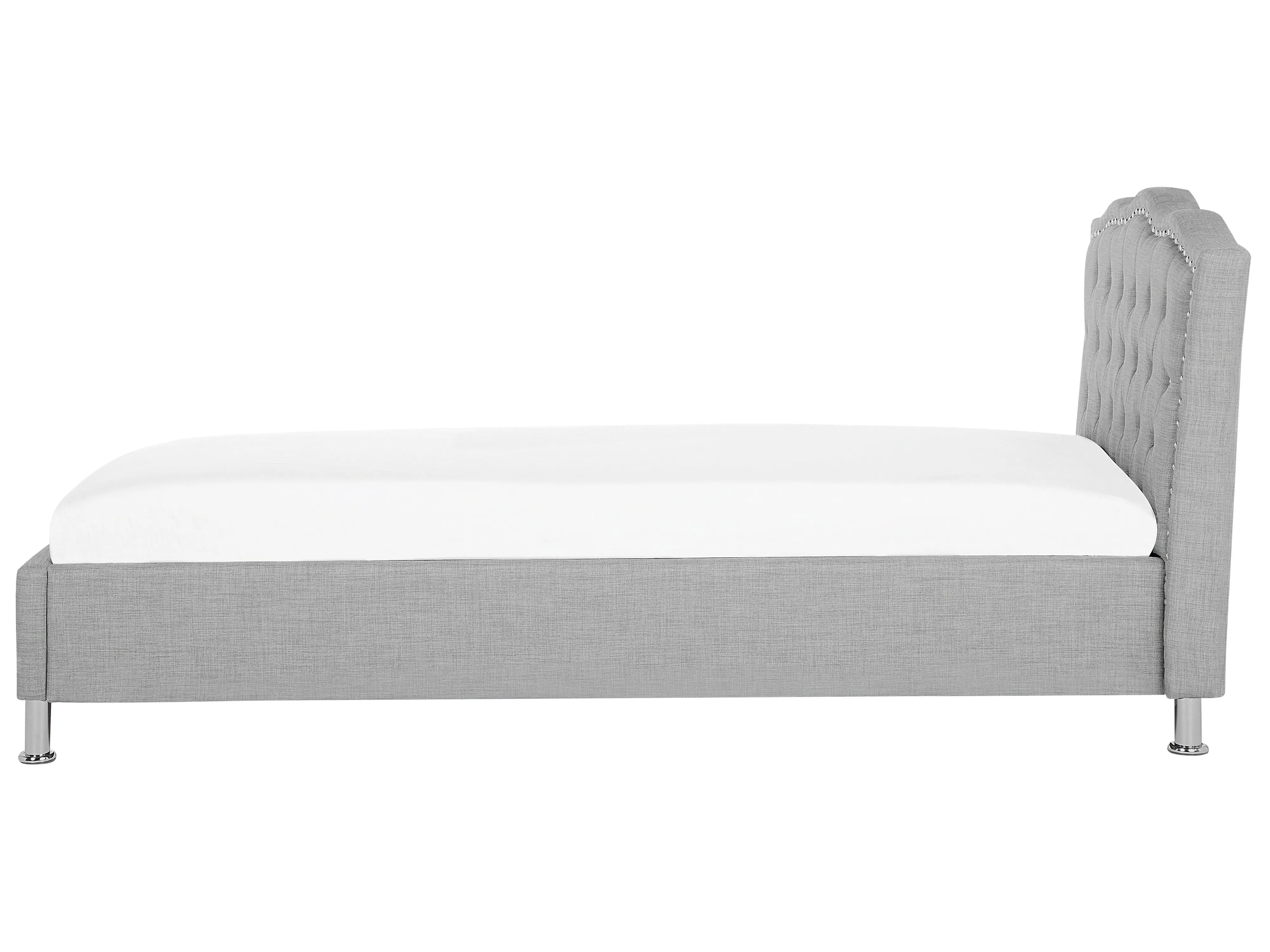 Bed met opbergruimte Stof METZ 90 x 200 cm Lichtgrijs