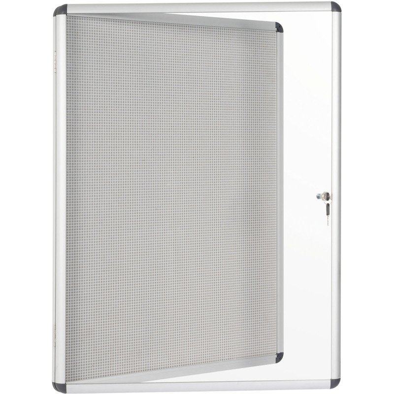 Vitrine intérieure extra plate acier laqué porte battante cadre aluminium Bi-Office Enclore - 9 feuilles