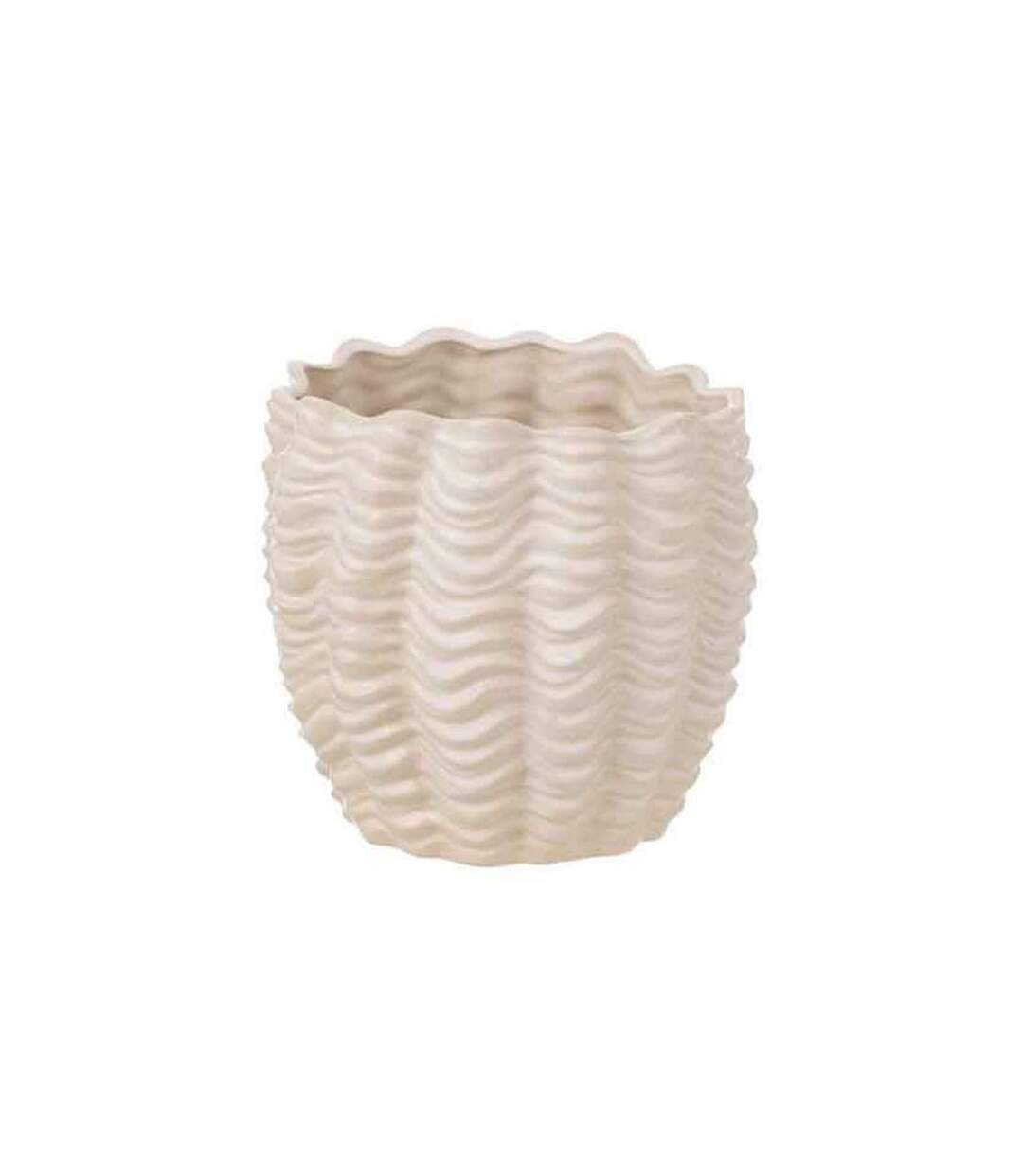 Paris Prix - Cache-pot En Céramique coquillage 22cm Beige