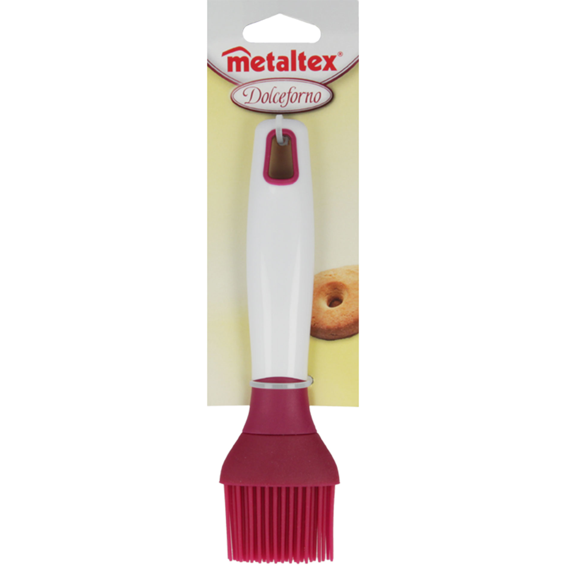 Silikon-Backpinsel - weiß-rosa - 19 cm