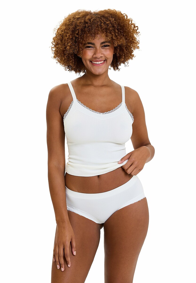 SANS COMPLEXE<br>Calça hipster em tecido canelado elástico Agathe