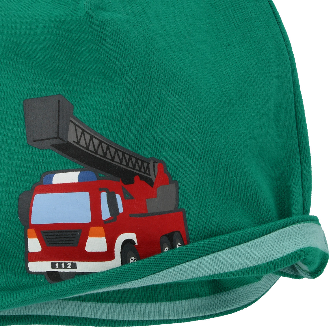 Topomini Baby Beanie mit Feuerwehr-Print grün