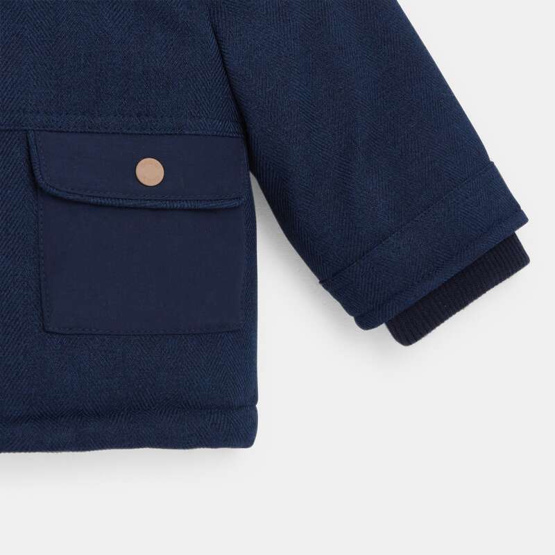 Manteau de ville imperméable à capuche bleu bébé garçon