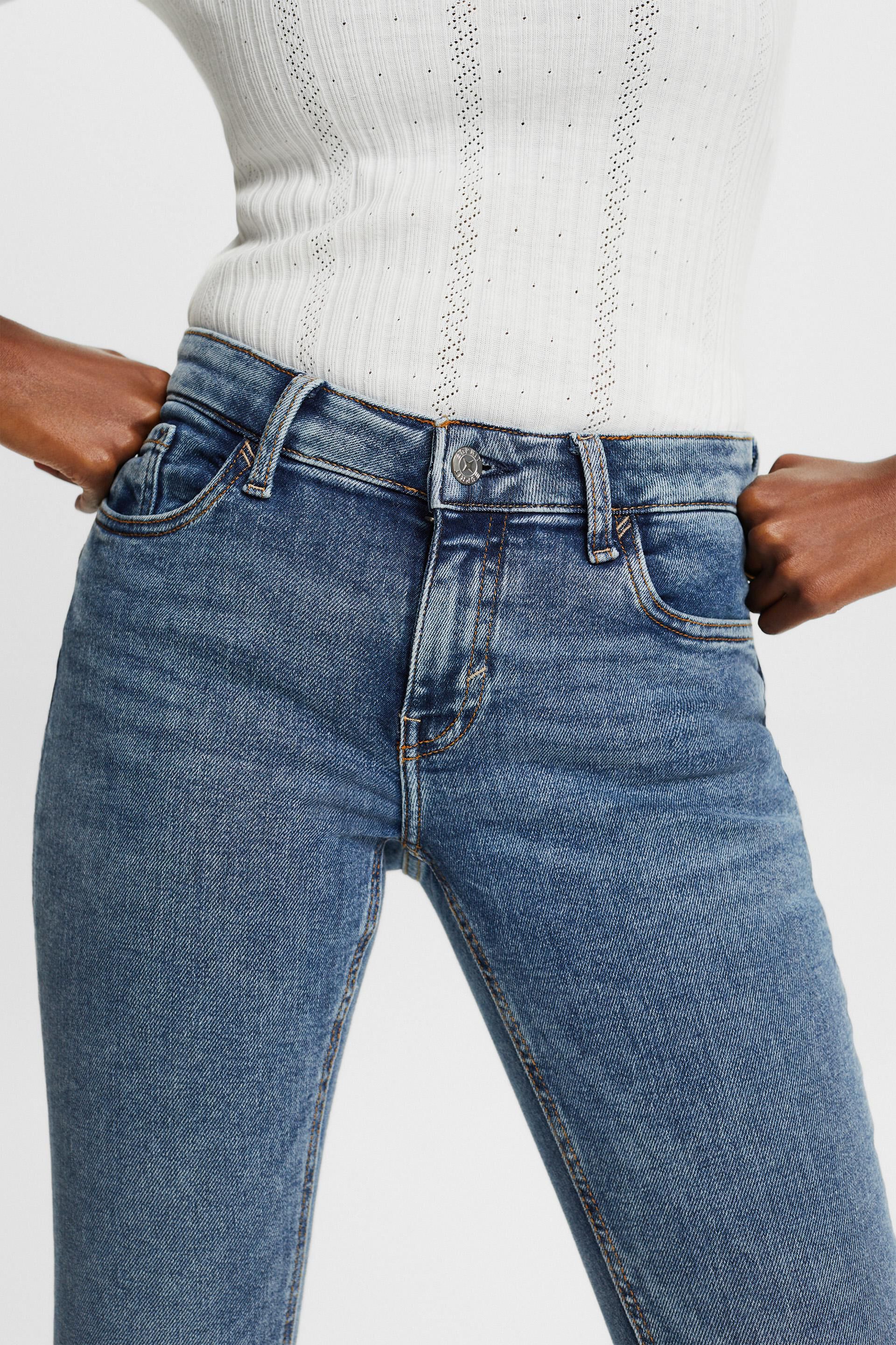 En matière recyclée : jean stretch de coupe Skinny Fit taille mi-haute