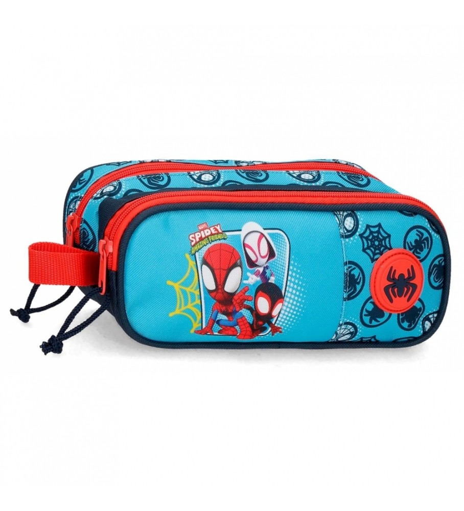 Estojo para lápis Joumma Bags Spidey Team com dois compartimentos, azul