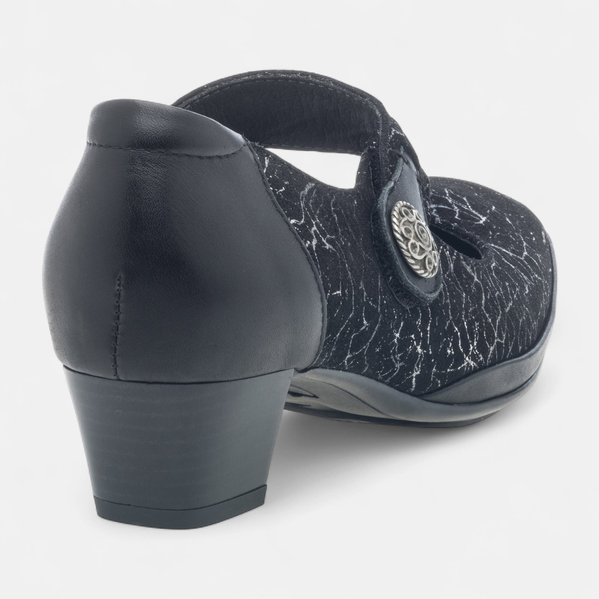 Escarpins pieds sensibles Femme en cuir noir