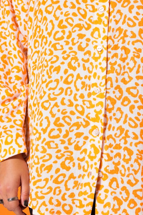 Bluse, oversized, Musselin, Color-Leo