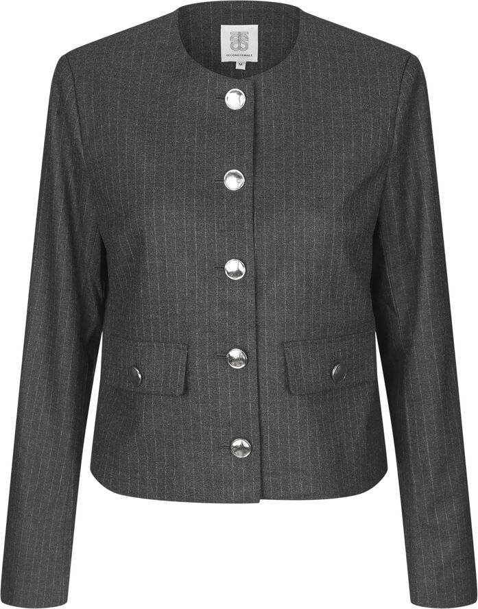 Second Female Wake Tailored Jacket Dark grey melange