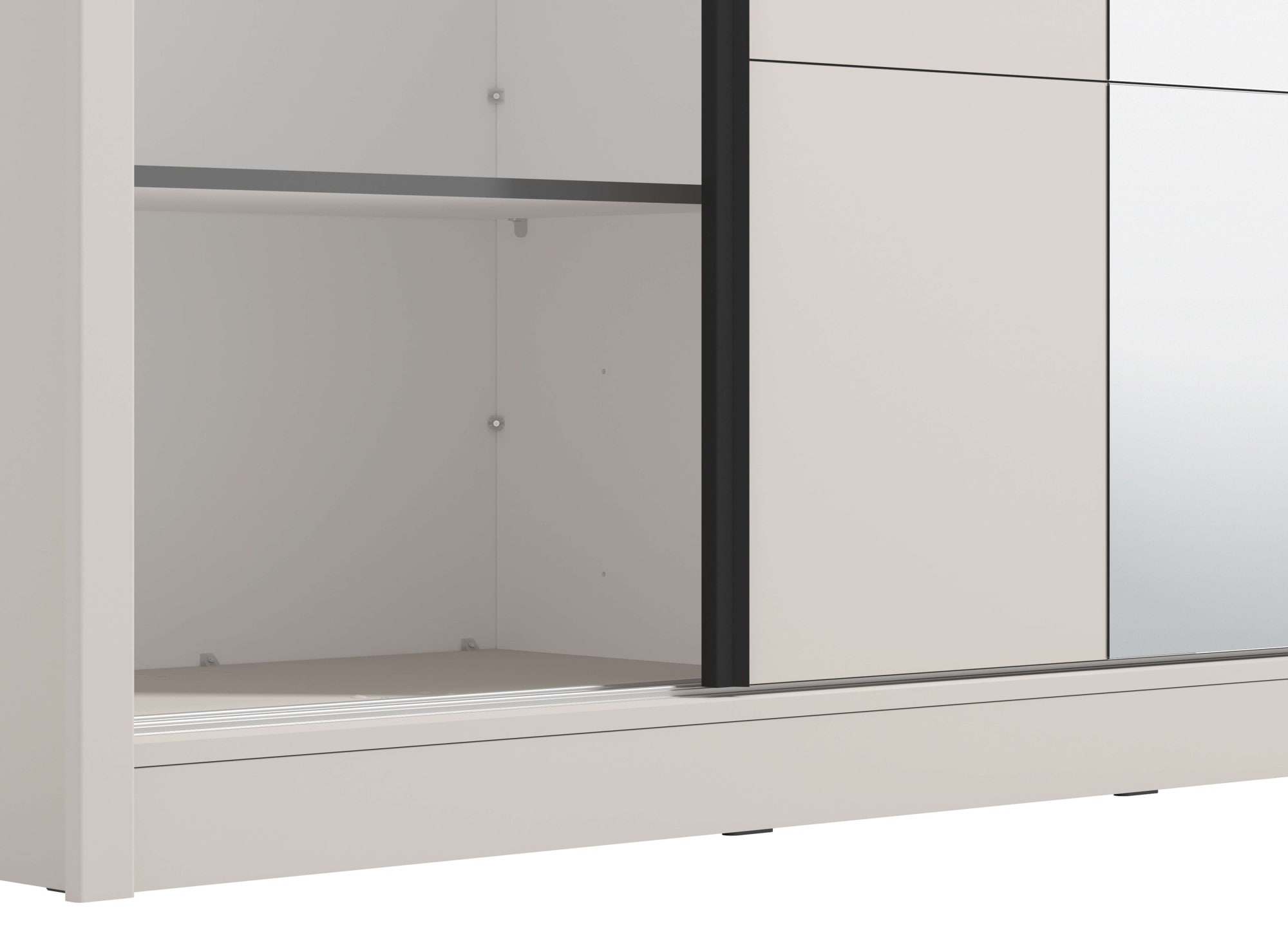 INOSIGN Schwebetürenschrank »Albi, Schlafzimmerschrank, Wäscheschrank in cashmere oder weiss« Kleiderschrank mit Spiegel MIT Innenausstattung,FSC®-zertifiziert