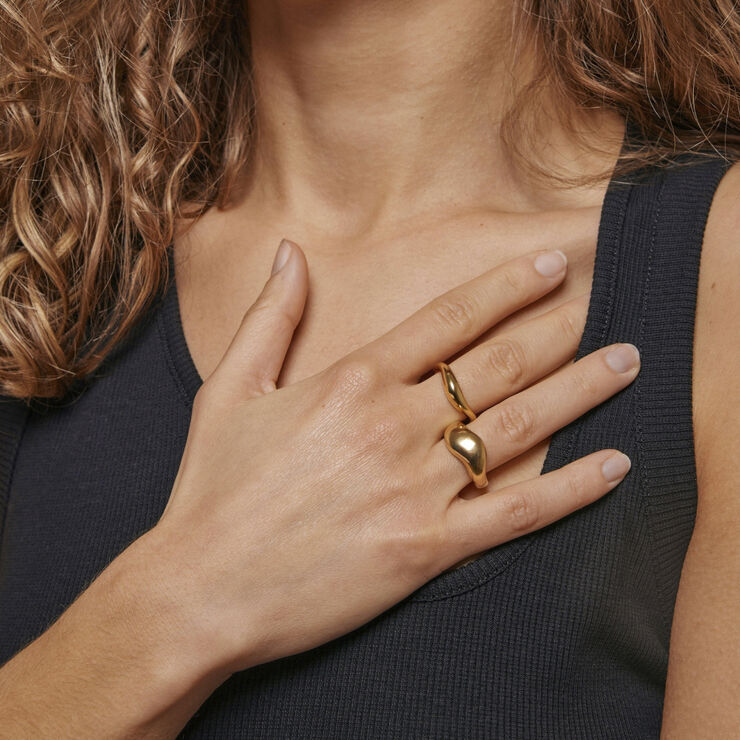 ENAMEL Copenhagen Ring, Agnete Large 925s/gp