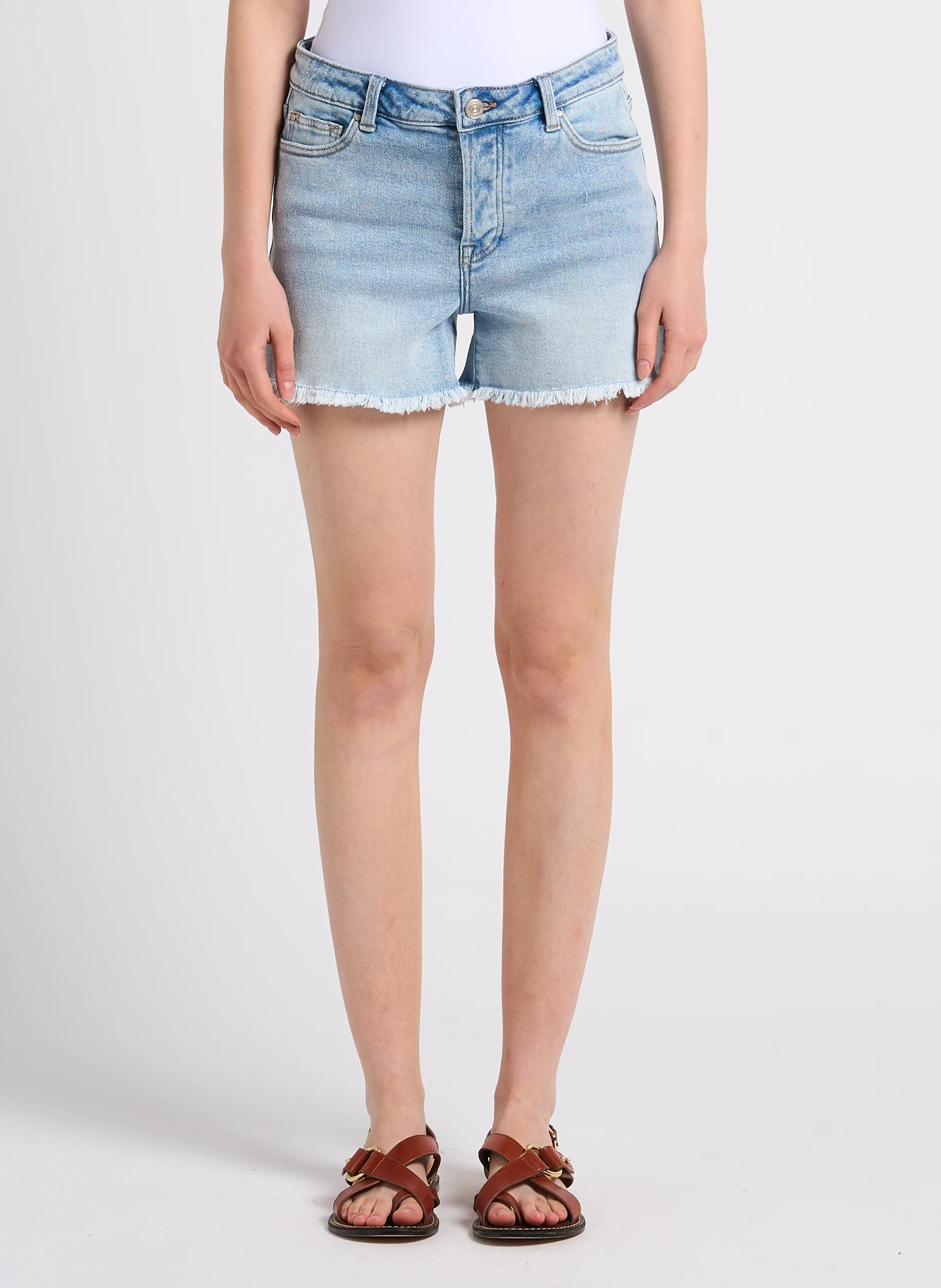 MARCO - Short denim en coton | Jean Délavé