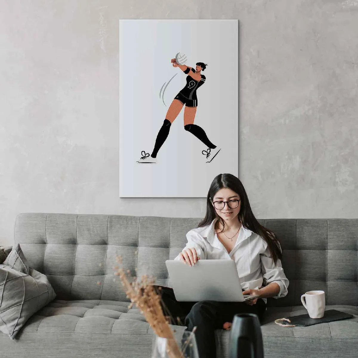 Decoshop26 Jeux Olympiques de Paris Motif Volley-ball Féminin 40x60