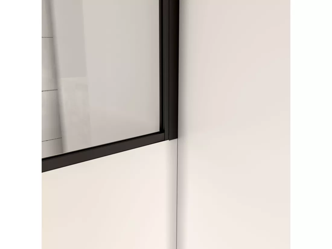 AICA Pare-muret noir 100x110cm,6mm verre anticalcaire,Pare baignoire noir,style industriel et Touche industrielle discrète