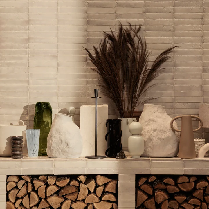 Ferm Living - Vulca Vase, large, off-white stone