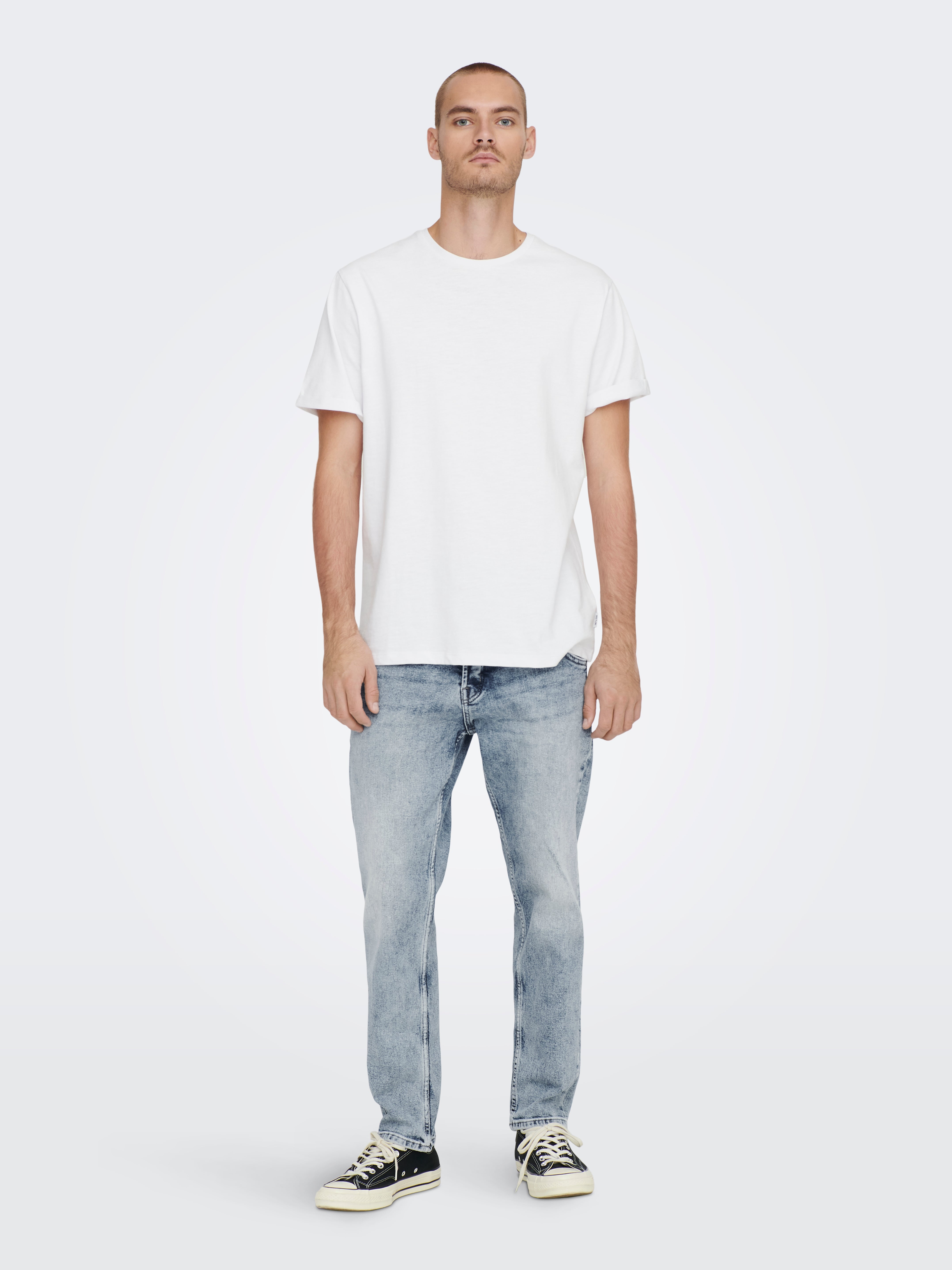 ONSAVI Niedrige Taille Verjüngt Jeans Blue Denim
