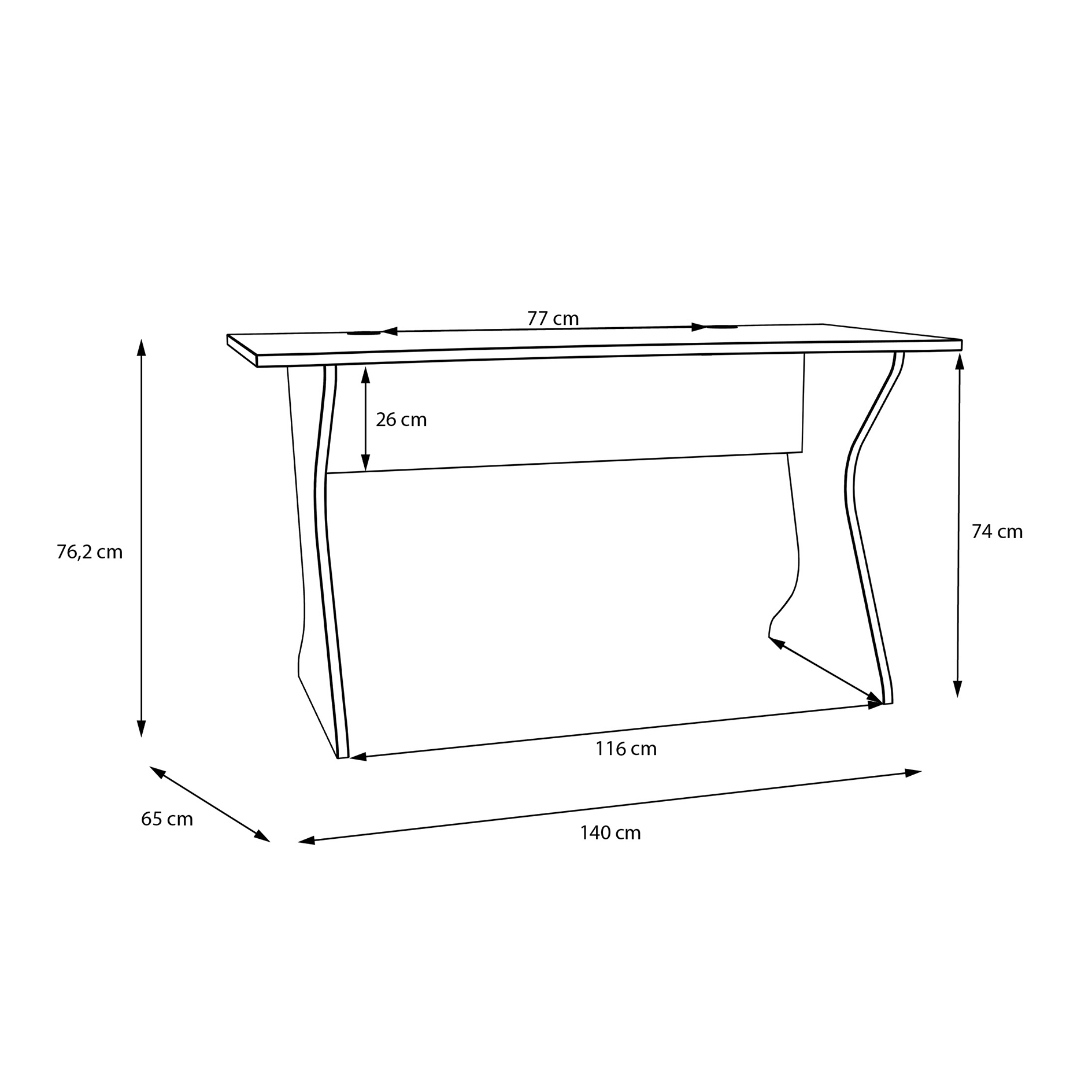Schreibtisch - Artisan Eiche - 140 cm