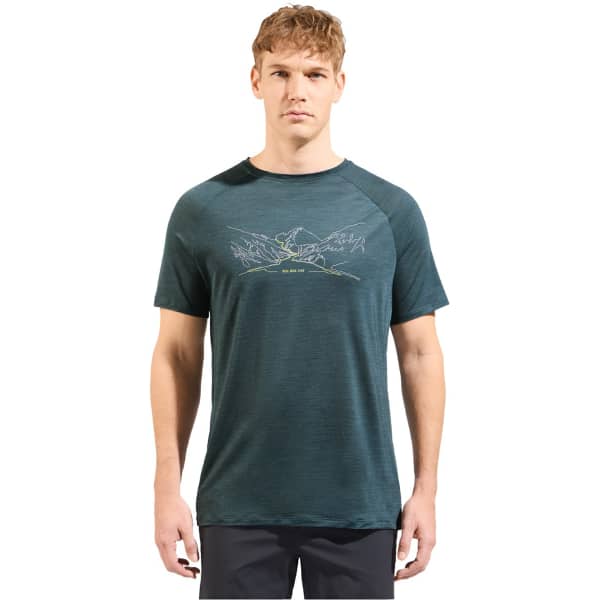 T-shirt randonnée ODLO ASCENT PW 130 RUN. BIKE. HIKE. CREW NECK S/S DARK SLATE MELANGE