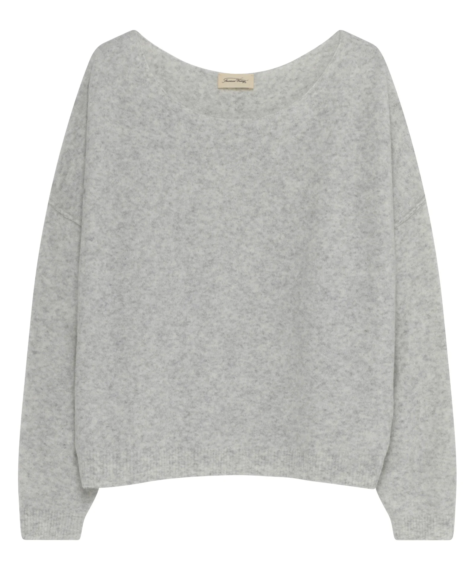 DAMSVILLE - Pull ample à col bateau en maille duveteuse | Gris
