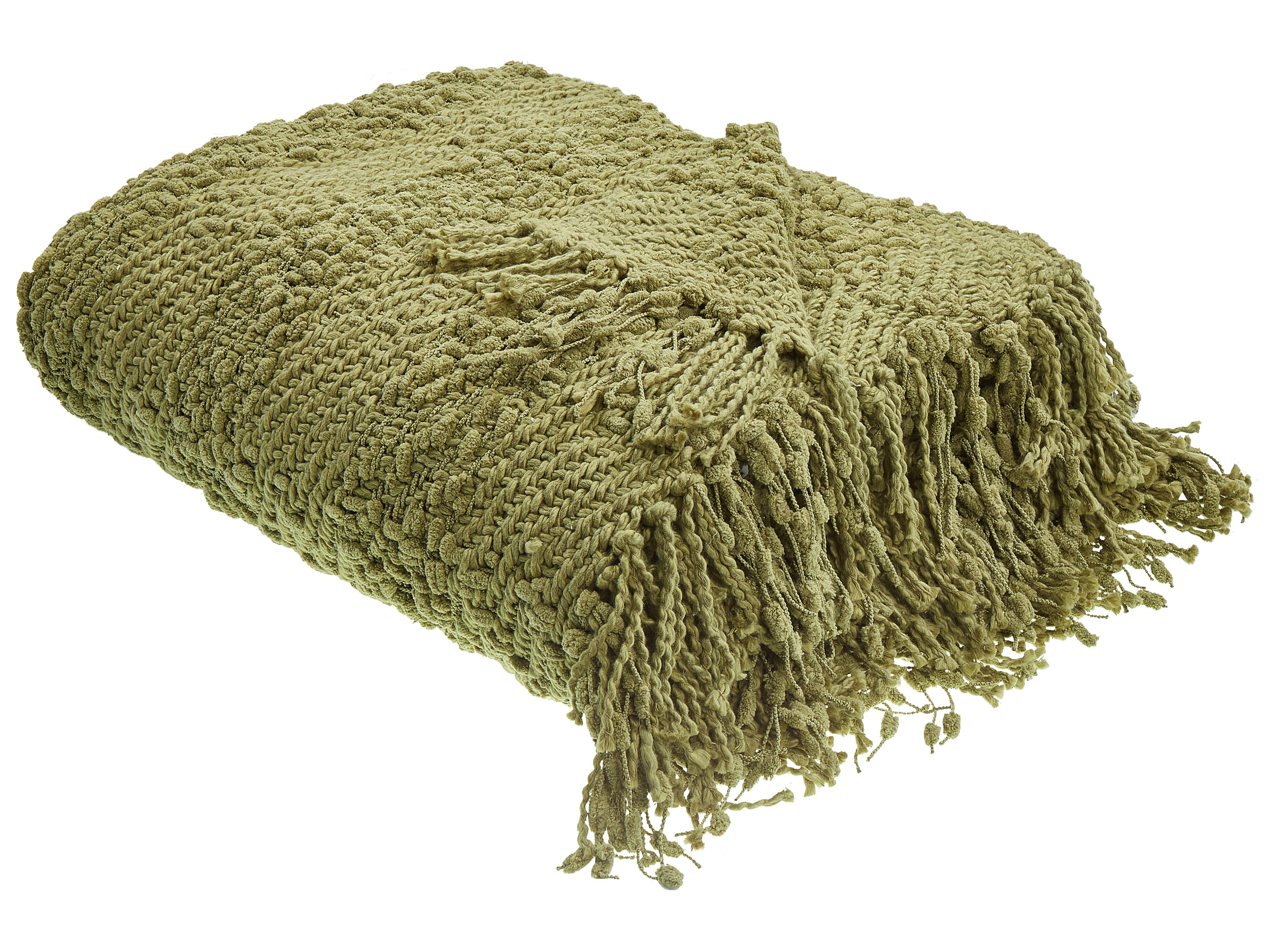 Plaid VELLA Katoen 220 x 240 cm Olijfgroen