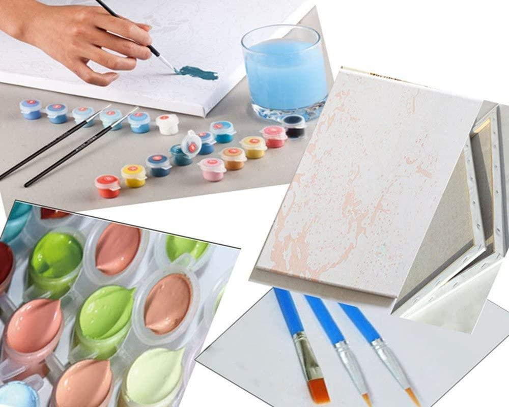 (10-tlg. Set) 40x50cm Malen Nach Zahlen Leinen Tuch für Erwachsene und Kinder inkl. Bildaufhänger - Pferde