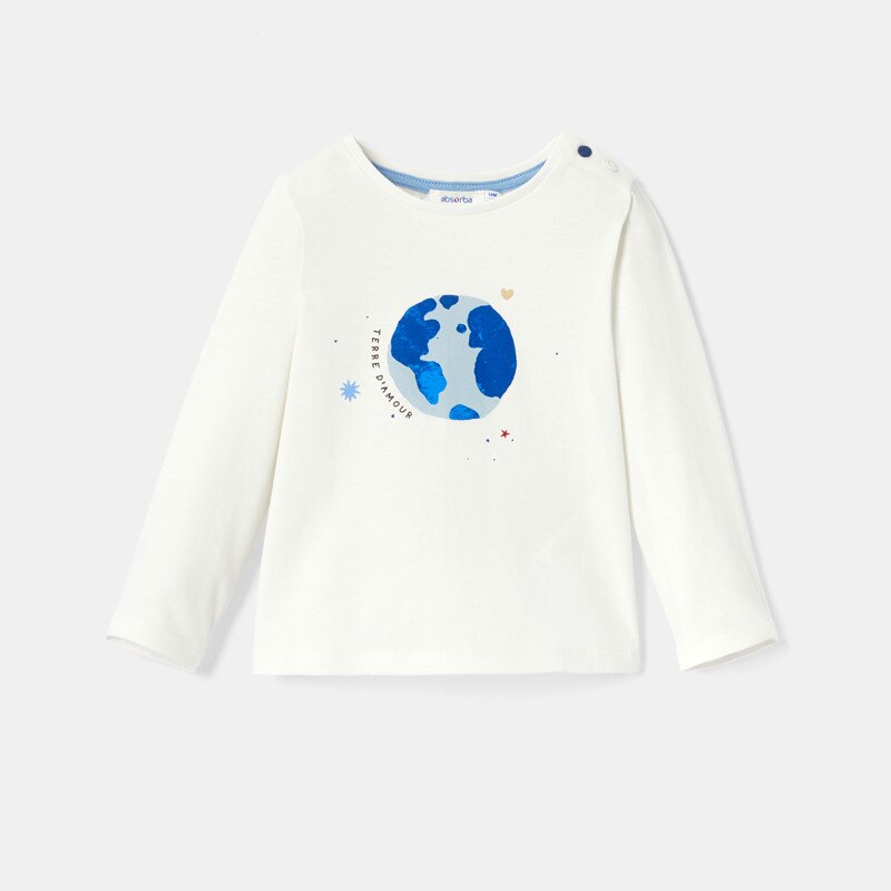 T-shirt à motif planète bleue bébé garçon Absorba Blanc