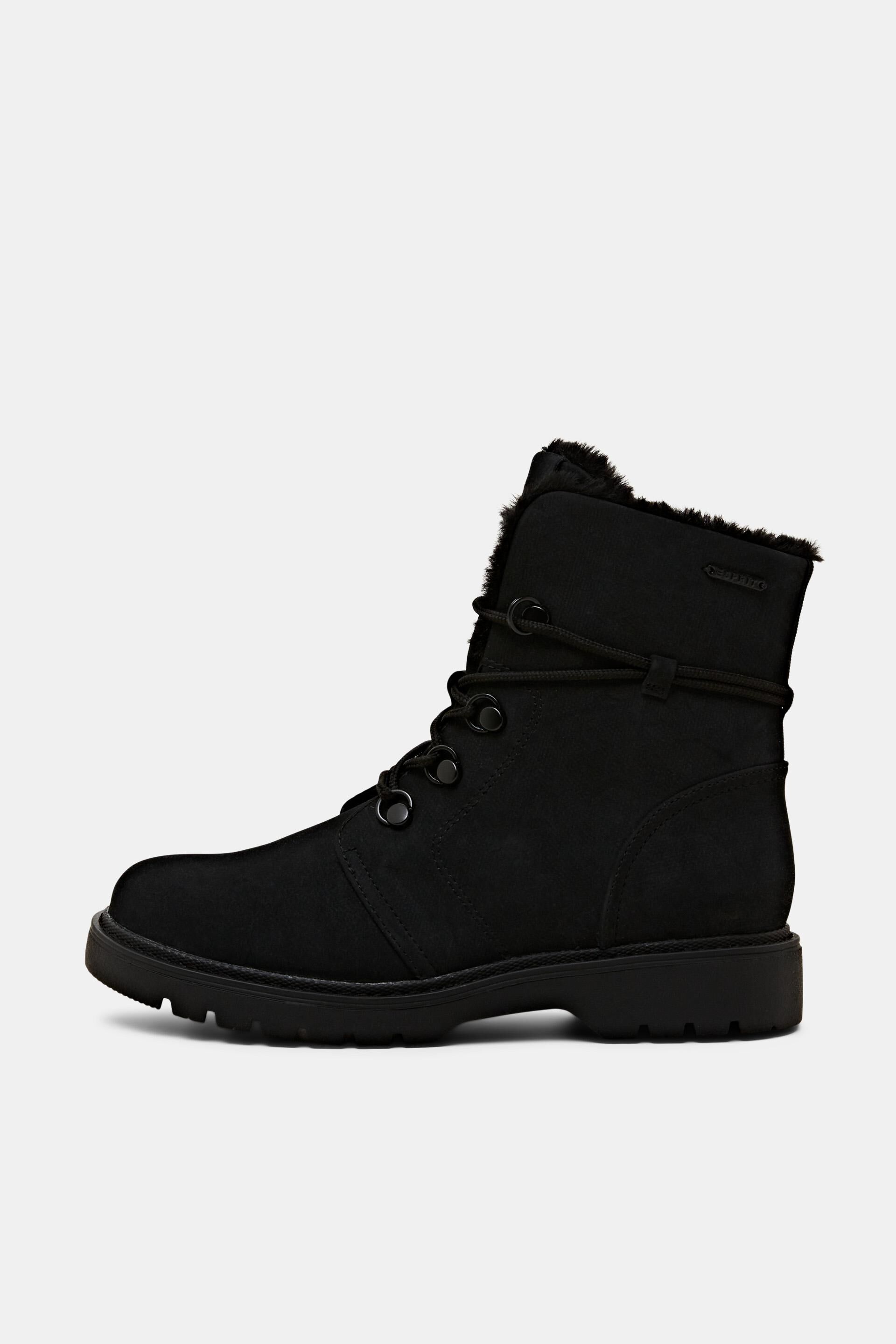 Boots à lacets aspect velours