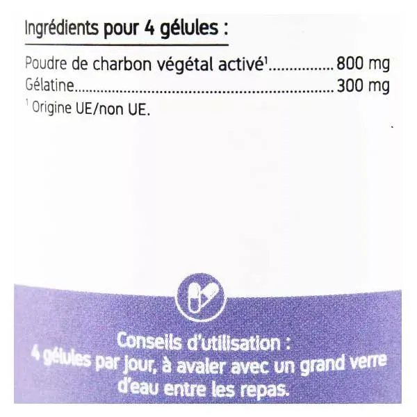 Nat & Form Écoresponsable Charbon Végétal 120 gélules