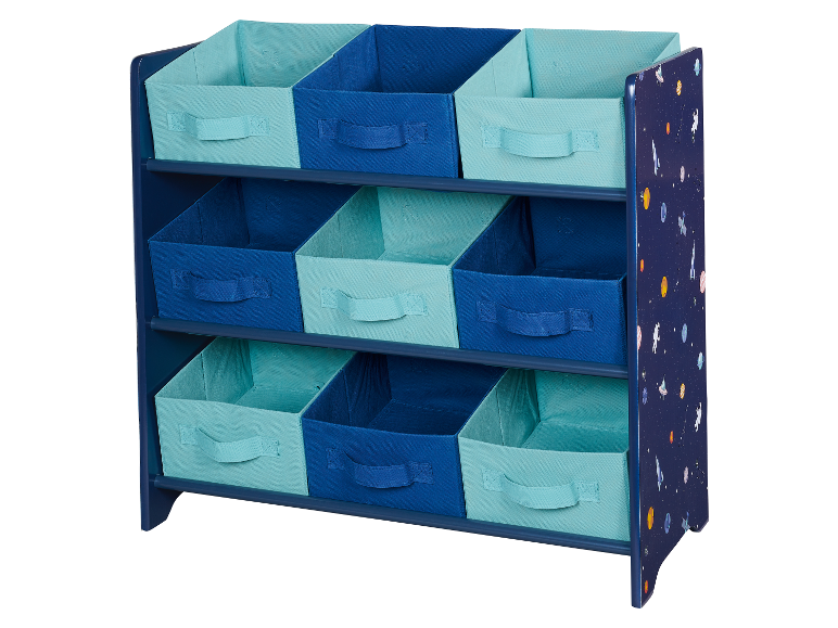 Kast met textielboxen