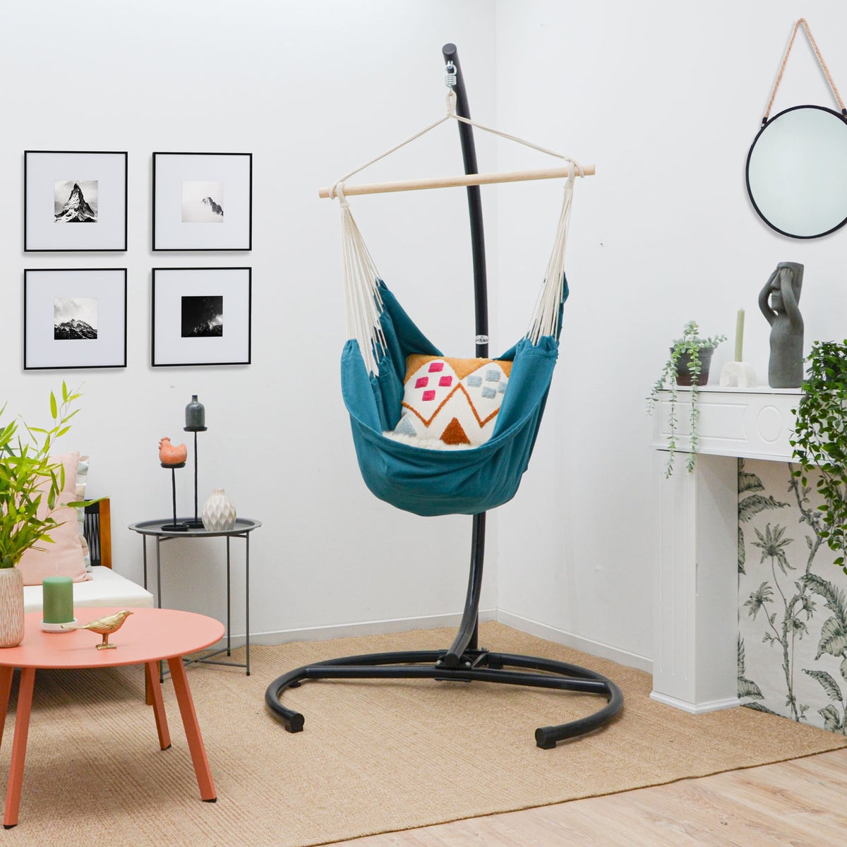 XL hangstoel relaxstoel 155x125cm tot 100kg in petrolblauw