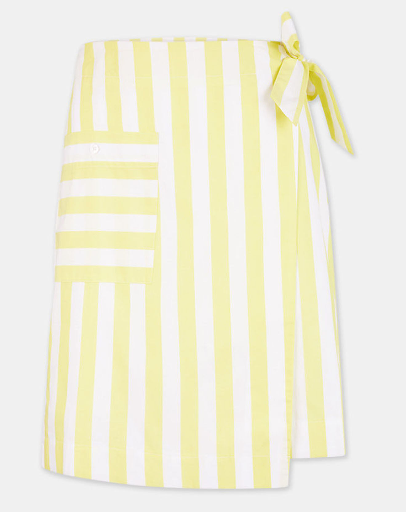 Galeries Lafayette Jupe en Coton organique Lucette à rayures jaune