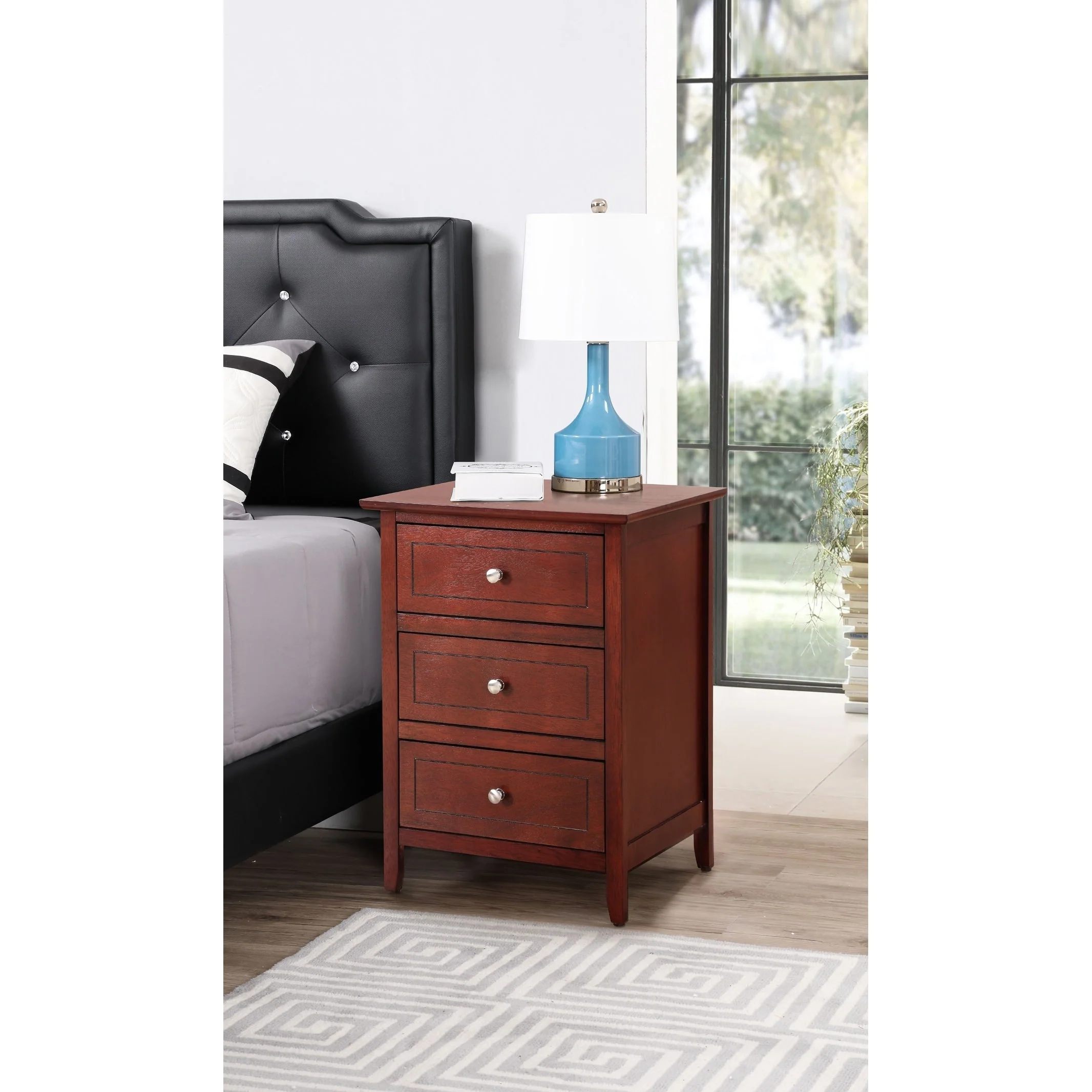 Daniel 3-drawer Transitional Wooden Nightstand