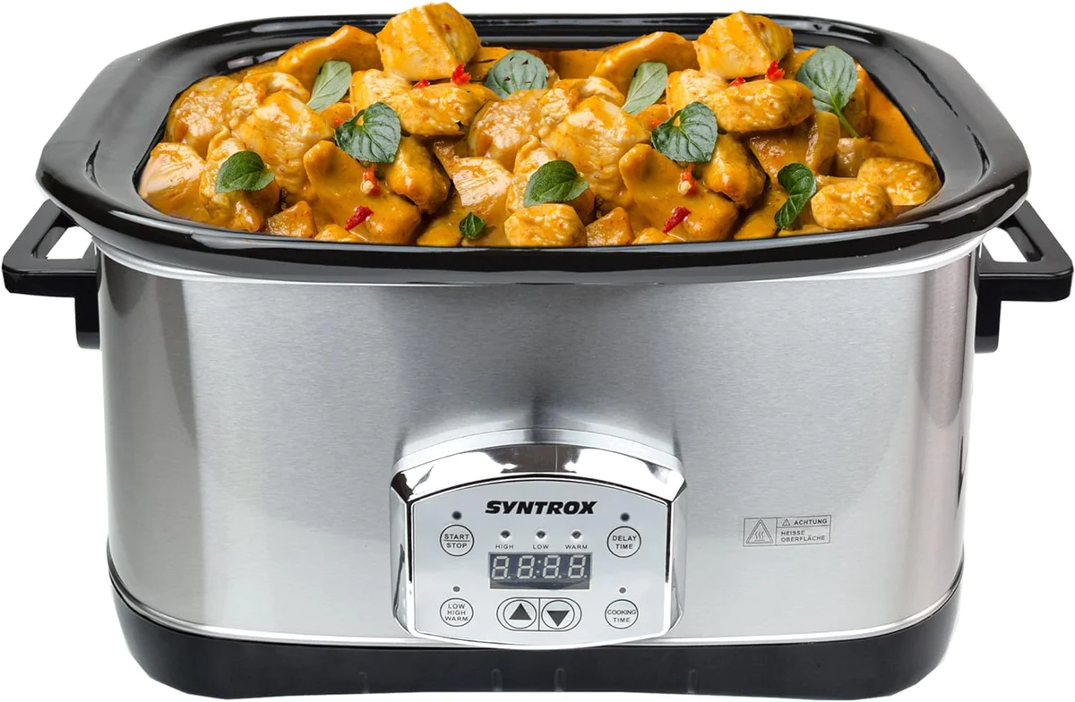 Mijoteuse en acier inoxydable de 7,5 litres avec fonction chauffante S