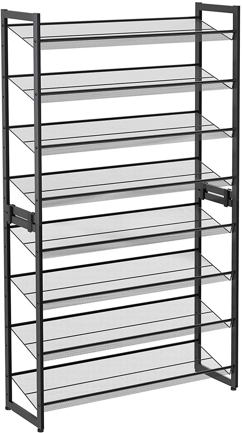 Schoenenrek 2 x (stapelbaar) met 4 niveaus Indusign Zwart