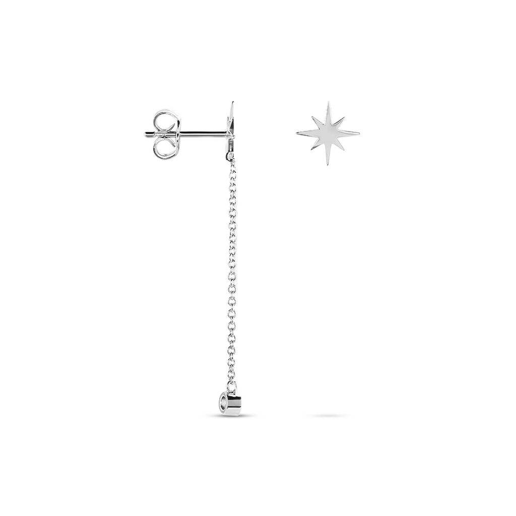 Boucles D'oreilles Pendantes Clarence Argent Blanc Oxyde De Zirconium
