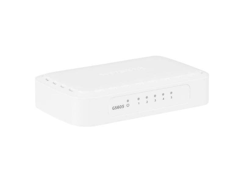 Netgear Switch GS605 5 Port Unmanaged Gigabit-Switch for SOHO-Netzwerke, weiss