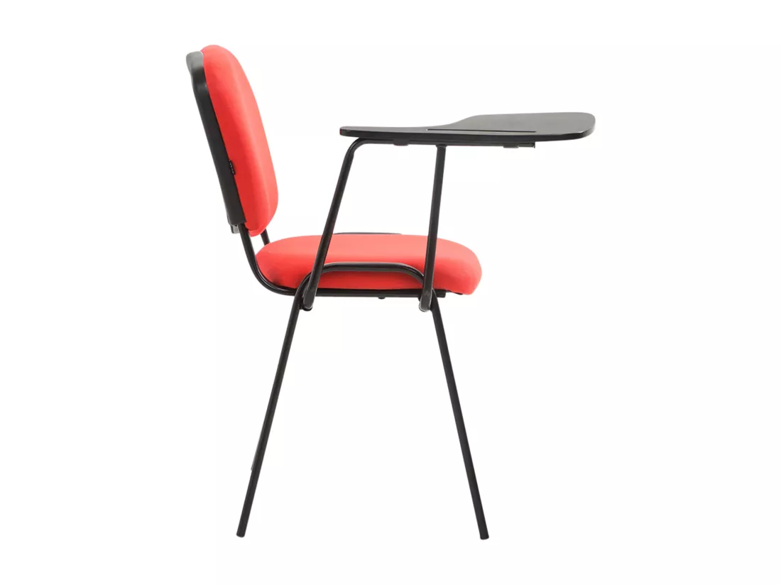 Lot de 4 Chaise de conférence - Tissu & Métal noir mat - Rouge - Ken