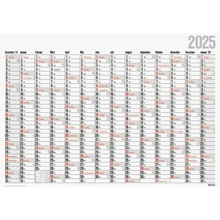 Glocken Plakatkalender 2025 98x68, 5cm, 14 Monate Kalendarium