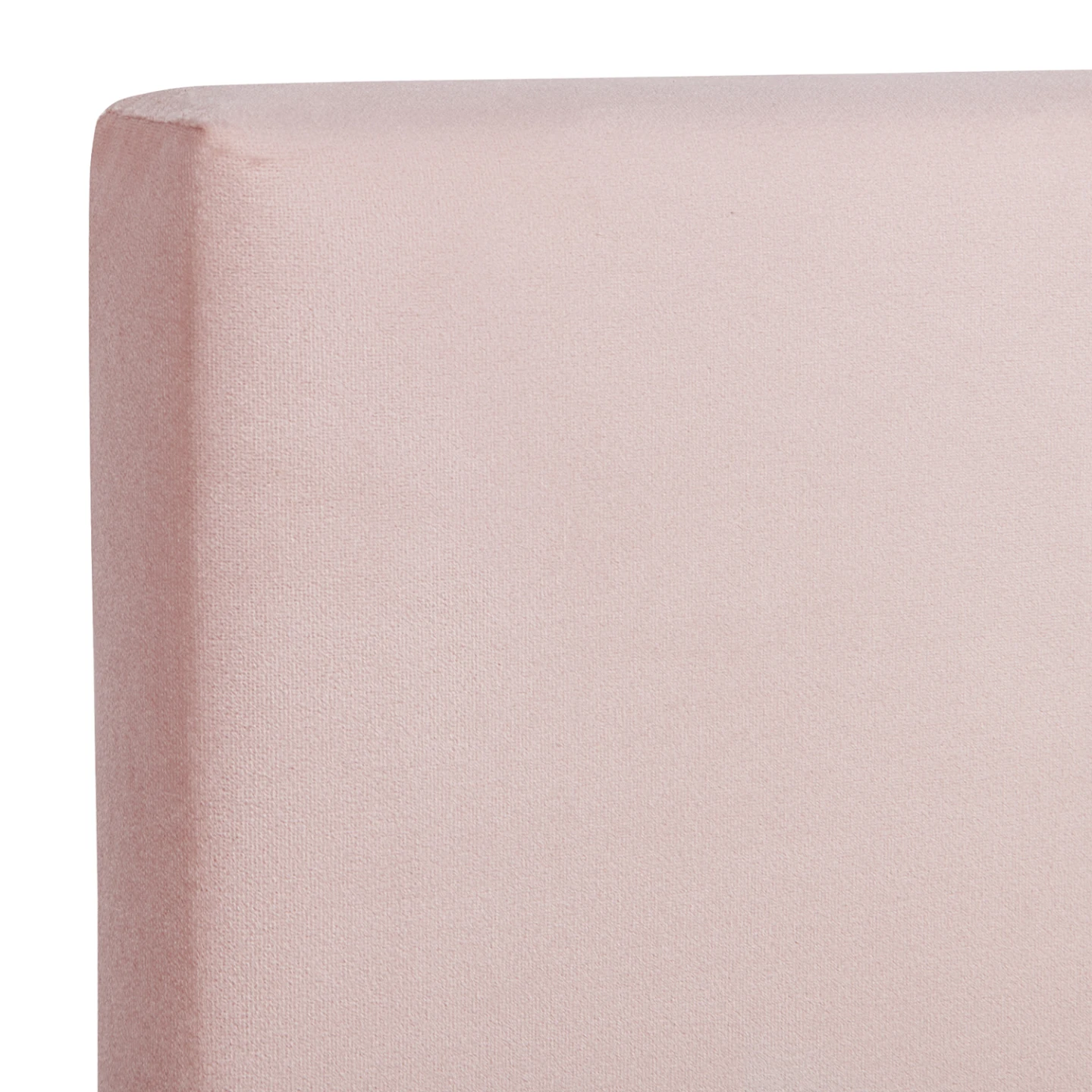 Lit double scandinave OSLO avec tête de lit et sommier 140 x 190 cm tissu rose clair effet velours