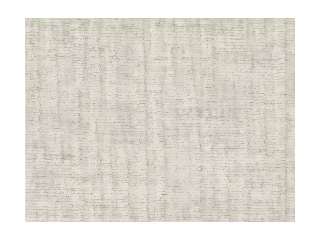 Pouf en tissu texturé 3D Clarisse - Beige - L90 x P50 x H41cm - Loungitude
