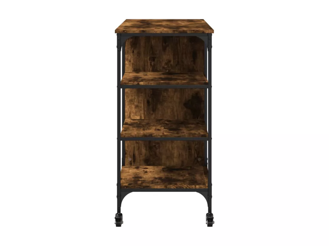 Chariot de cuisine chêne fumé 100x45x89,5 cm bois d'ingénierie