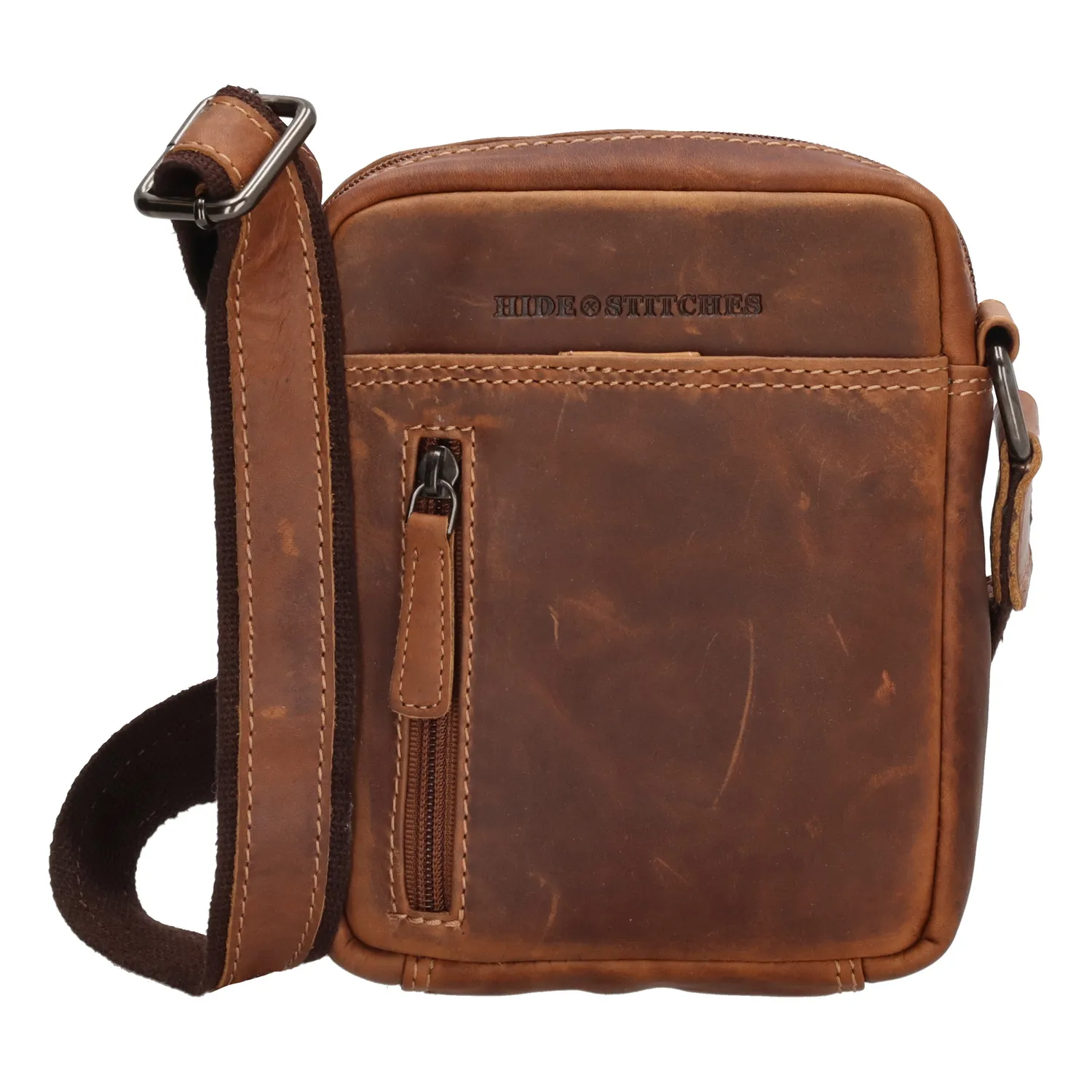Hide & Stitches Japura Schoudertas Cognac