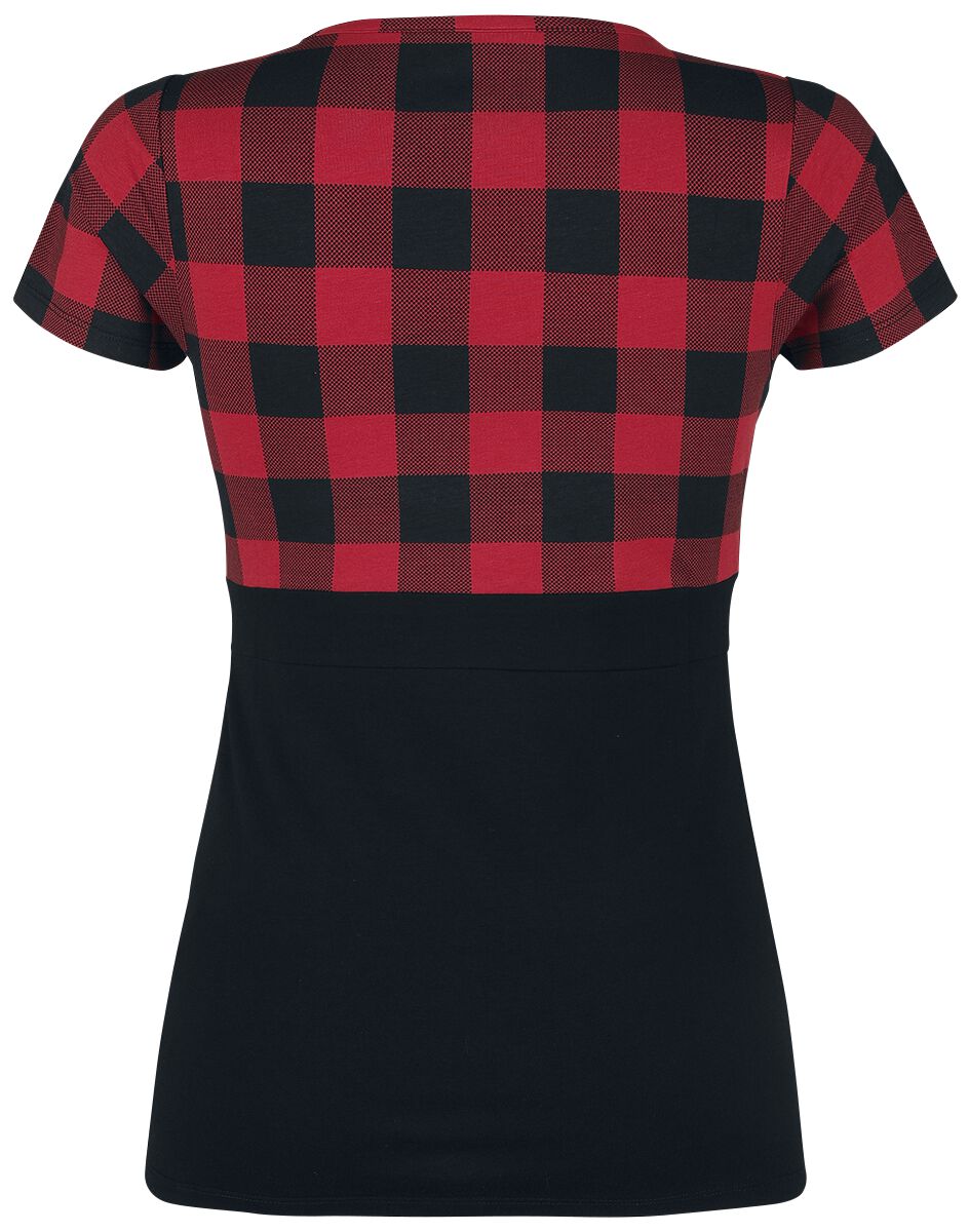 T-Shirt Look Rockabilly Noir/Rouge | Rock Rebel by EMP T-Shirt Manches courtes